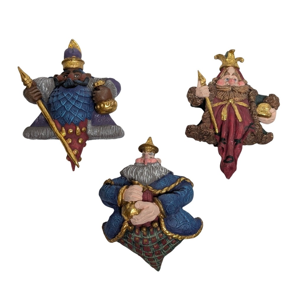 Vintage Dept 56 We Three Kings Whimsical Wise Men Christmas Ornaments Set of 3